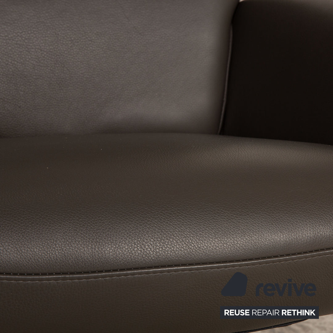 BoConcept Athena Relax Leder Sessel Grau Funktion Relaxfunktion