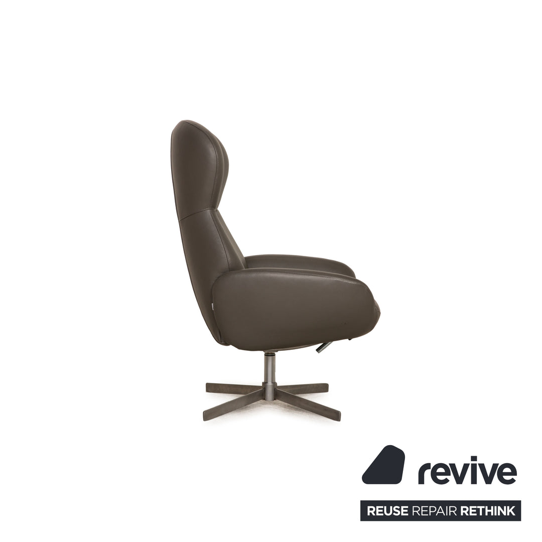 BoConcept Athena Relax Leder Sessel Grau Funktion Relaxfunktion