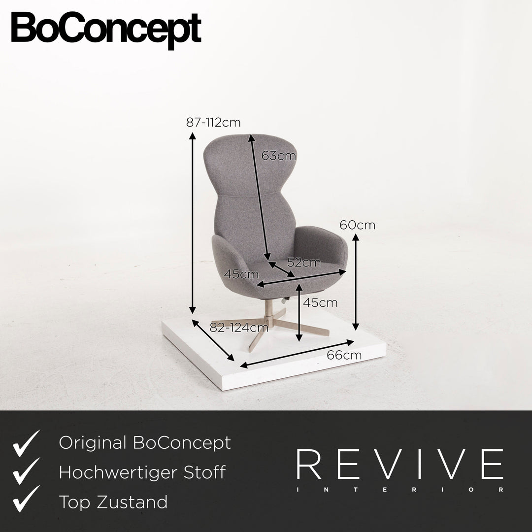 BoConcept Athena Stoff Sessel inkl. Hocker Grau Relaxsessel Funktion Relaxfunktion #12859