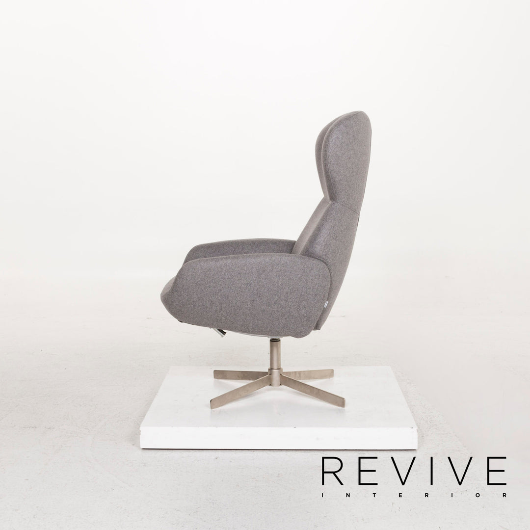 BoConcept Athena Stoff Sessel inkl. Hocker Grau Relaxsessel Funktion Relaxfunktion #12859