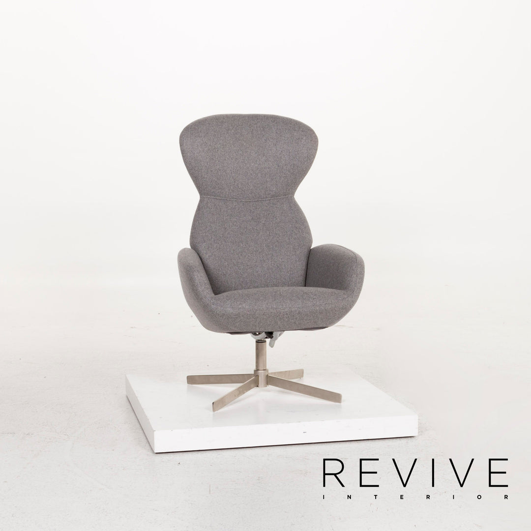 BoConcept Athena Stoff Sessel inkl. Hocker Grau Relaxsessel Funktion Relaxfunktion #12859