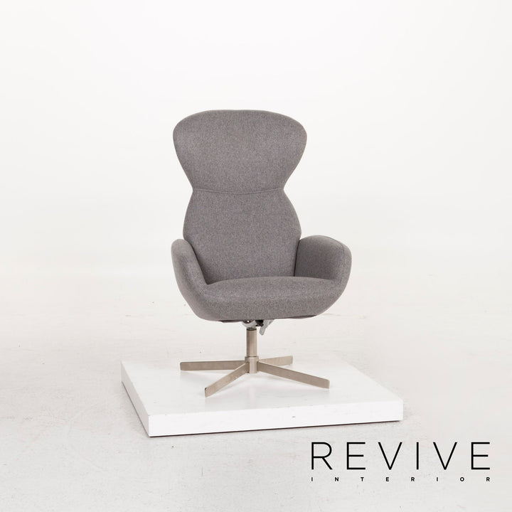BoConcept Athena Stoff Sessel inkl. Hocker Grau Relaxsessel Funktion Relaxfunktion #12859
