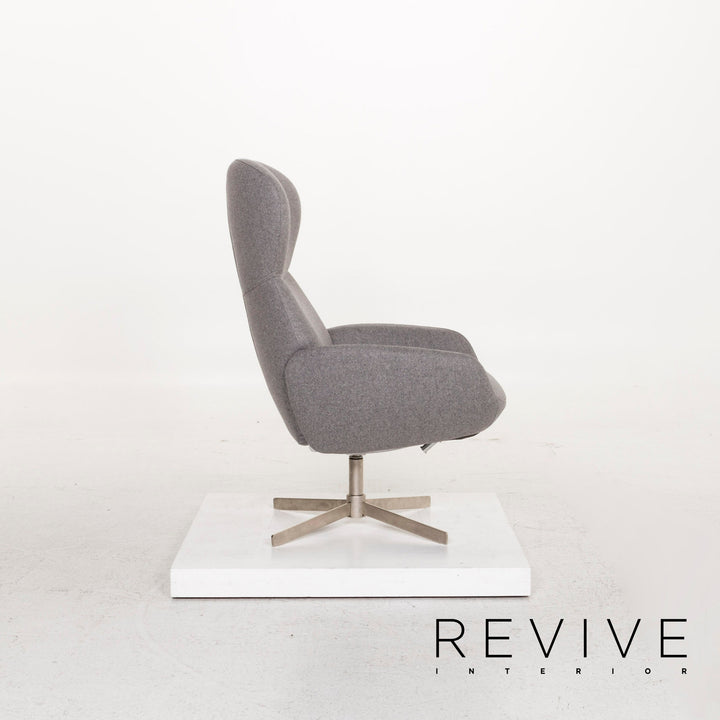 BoConcept Athena Stoff Sessel inkl. Hocker Grau Relaxsessel Funktion Relaxfunktion #12859
