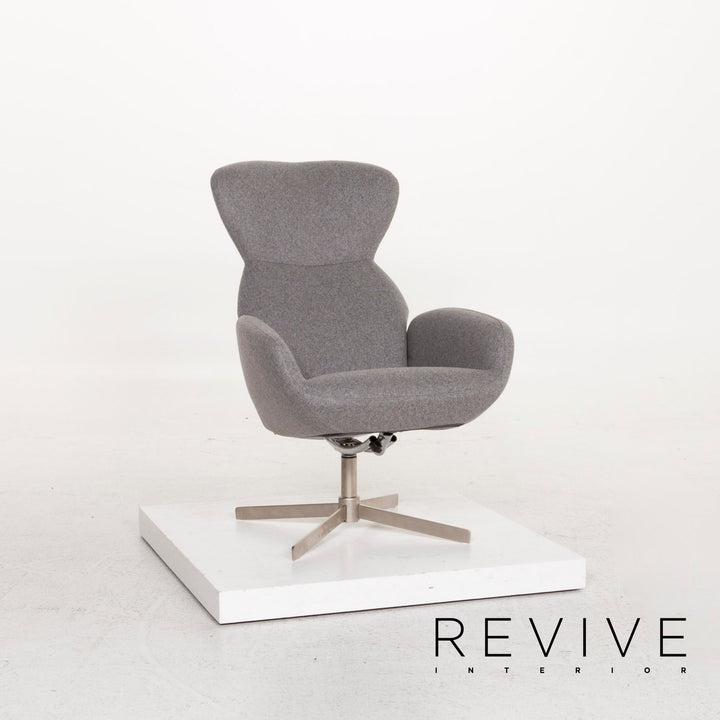 BoConcept Athena Stoff Sessel inkl. Hocker Grau Relaxsessel Funktion Relaxfunktion #12859