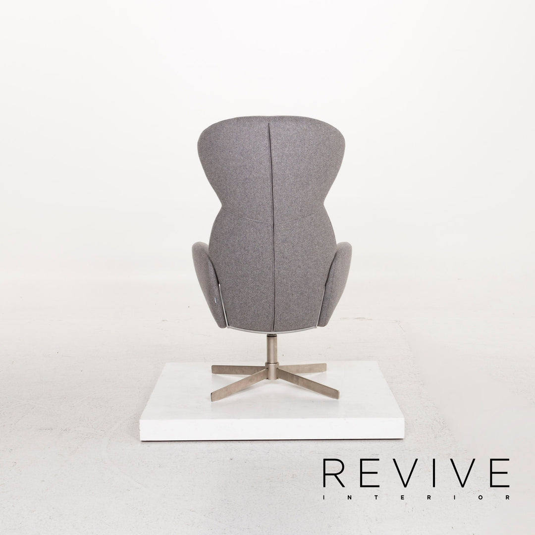 BoConcept Athena Stoff Sessel inkl. Hocker Grau Relaxsessel Funktion Relaxfunktion #12859