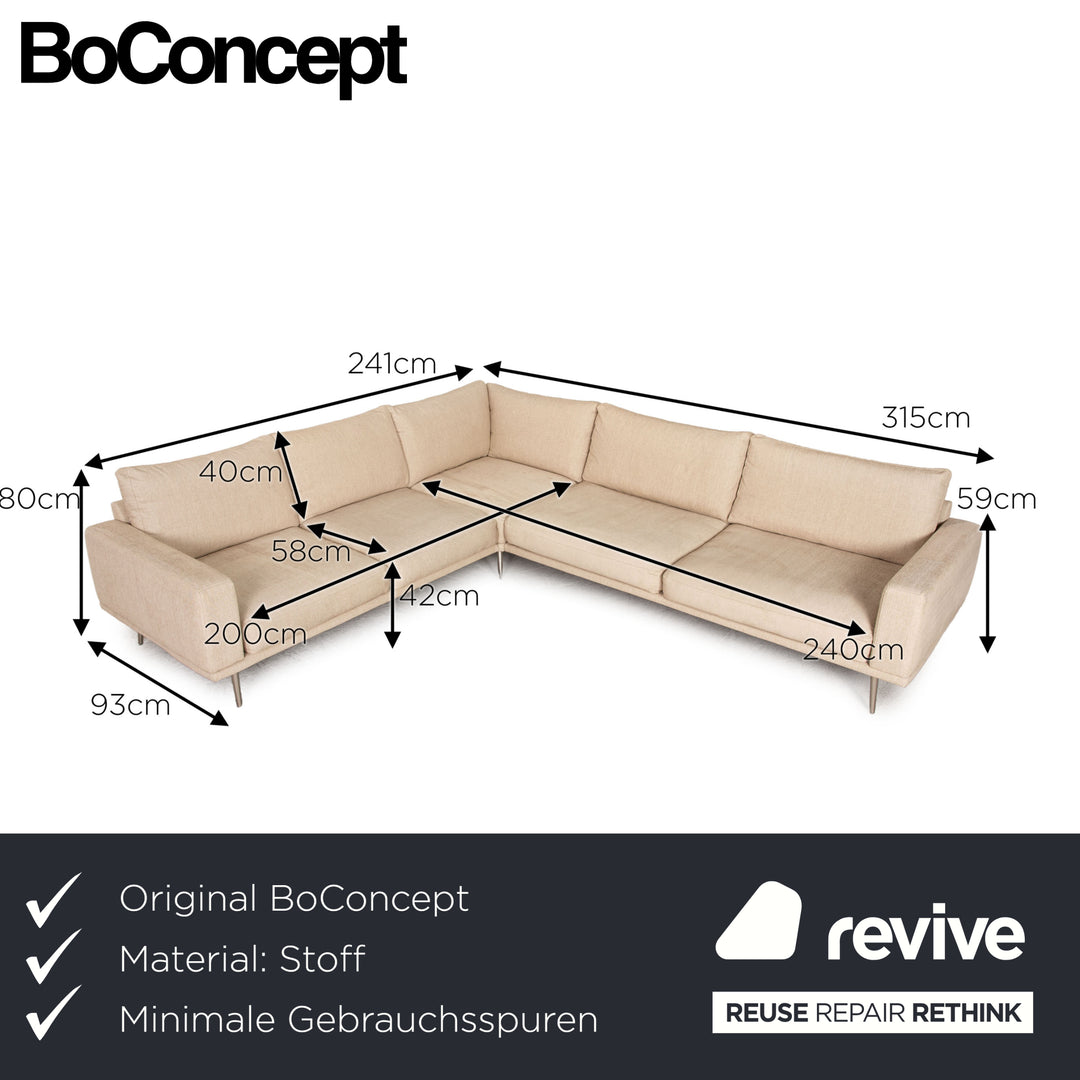 BoConcept Carlton Stoff Ecksofa Beige Sofa Couch