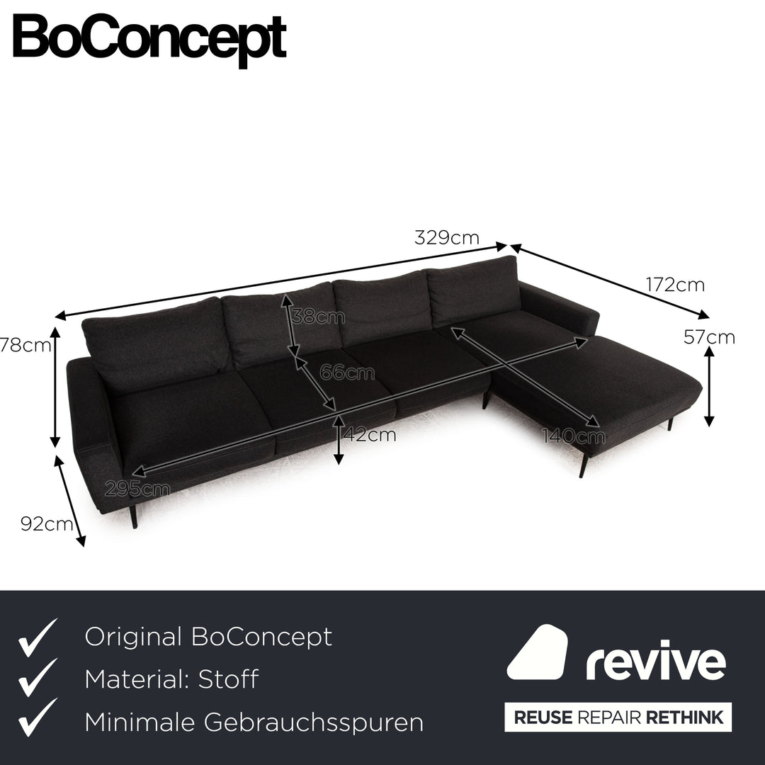BoConcept Carlton Stoff Ecksofa Grau Dunkelgrau Sofa Couch
