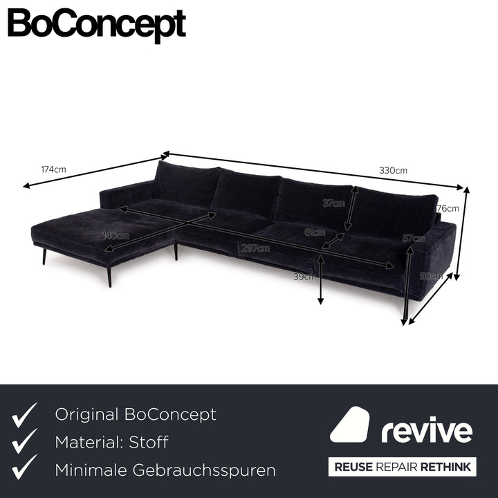 BoConcept Carlton Stoff Sofa Ecksofa Blau