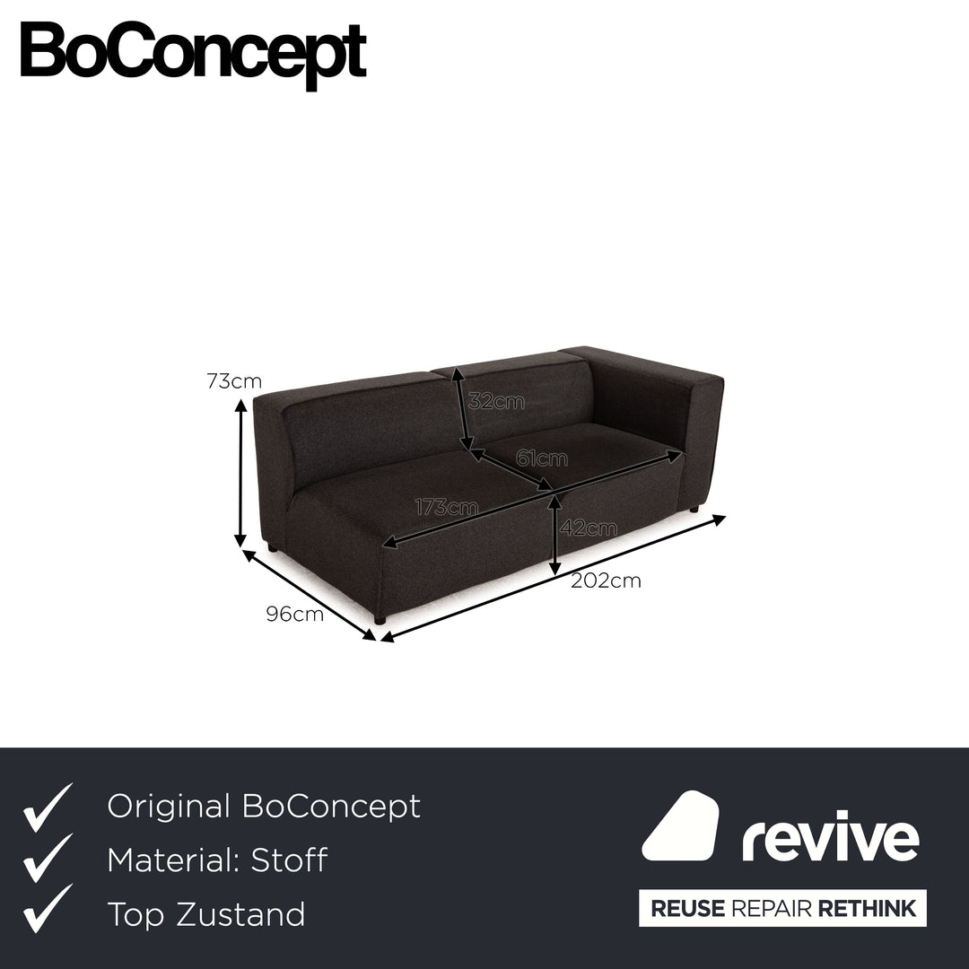 BoConcept Carmo Stoff Sofa Anthrazit Zweisitzer Couch