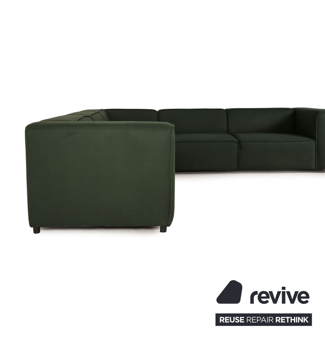 BoConcept Carmo Stoff Sofa Dunkelgrün Ecksofa Couch