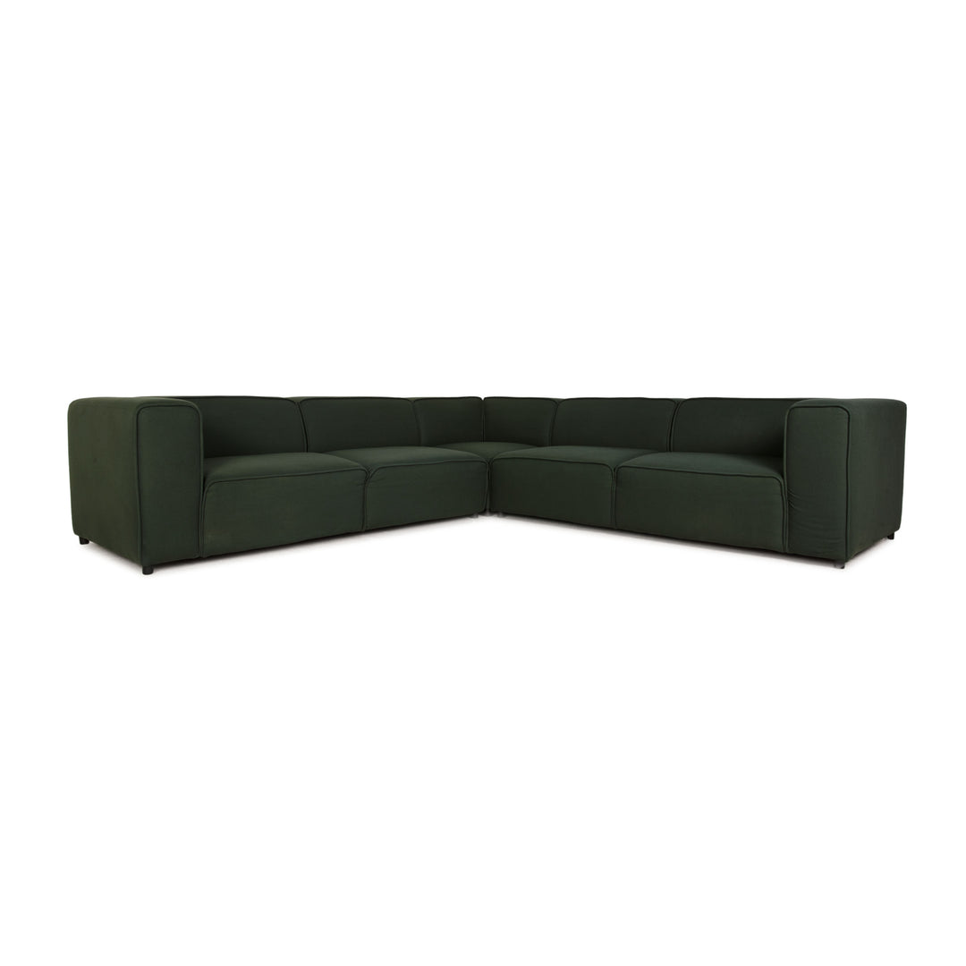 BoConcept Carmo Stoff Sofa Dunkelgrün Ecksofa Couch