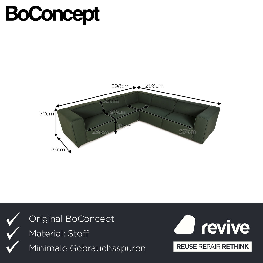 BoConcept Carmo Stoff Sofa Dunkelgrün Ecksofa Couch