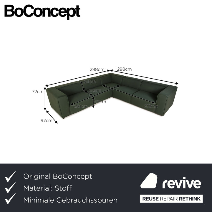 BoConcept Carmo Stoff Sofa Dunkelgrün Ecksofa Couch