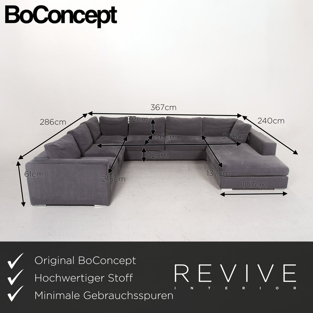 BoConcept Cenova Stoff Ecksofa Grau Sofa Couch #13463