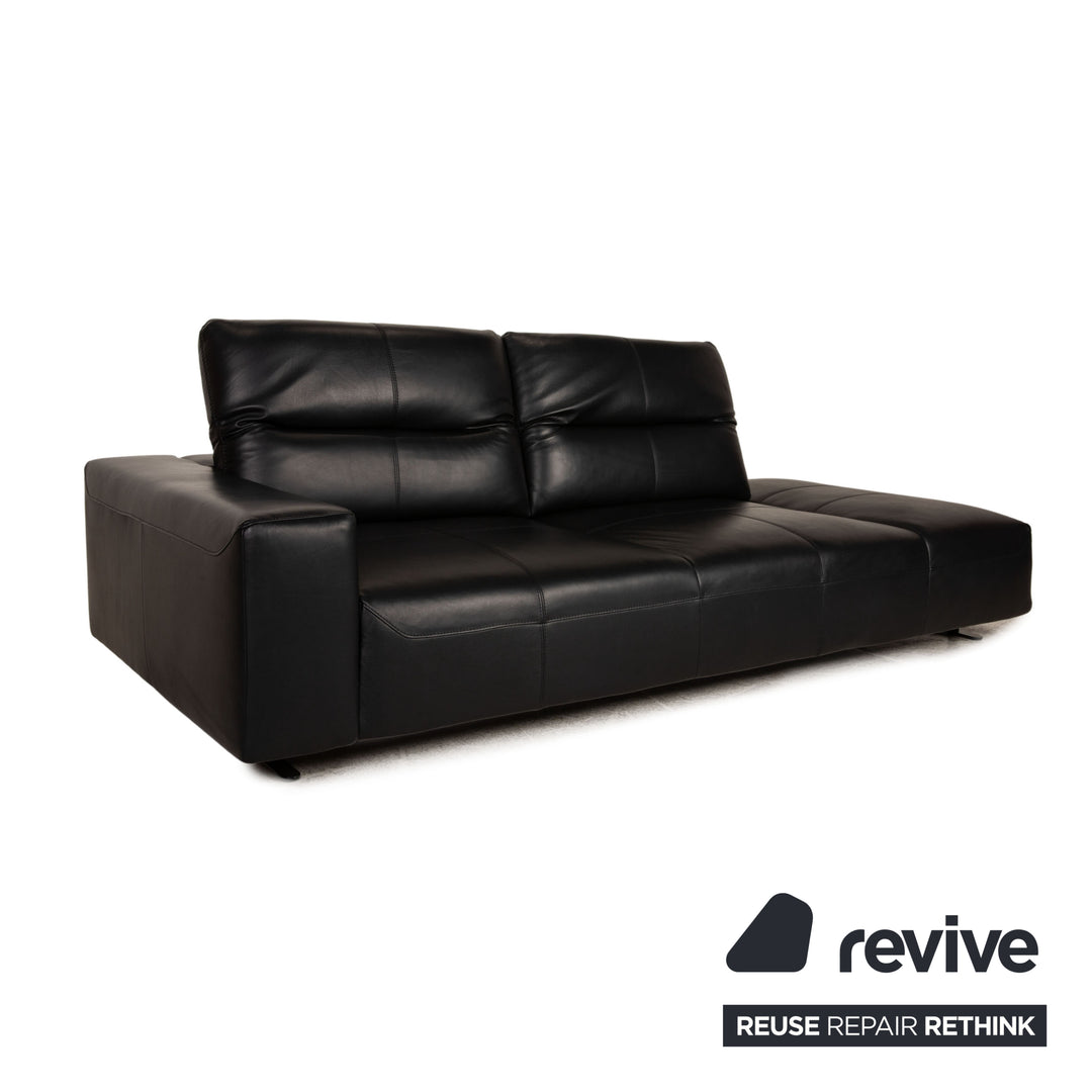 BoConcept Hampton Leder Sofa Schwarz Dreisitzer Couch Funktion