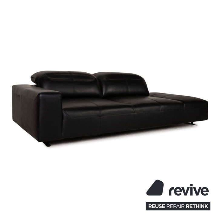 BoConcept Hampton Leder Sofa Schwarz Dreisitzer Couch Funktion