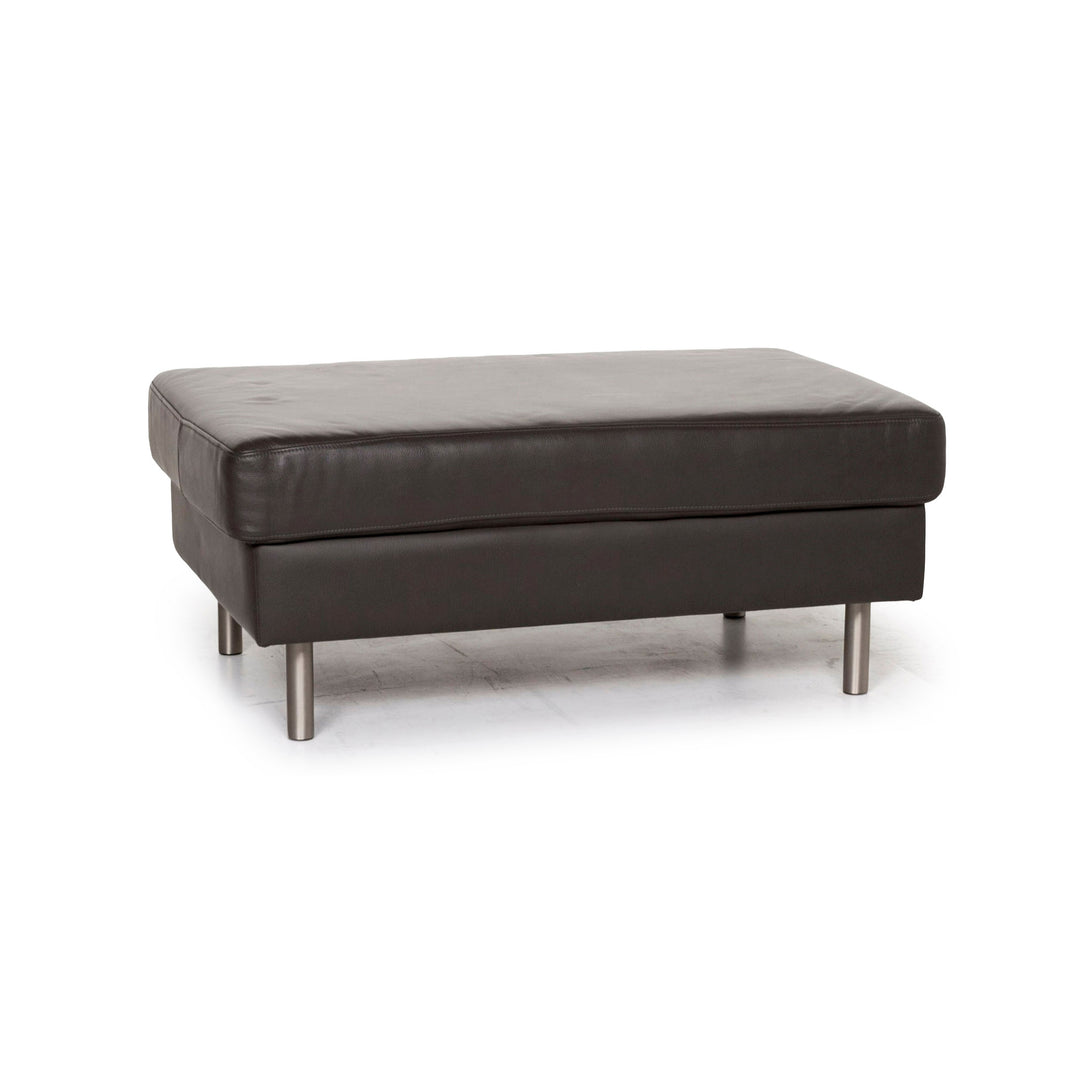 BoConcept Indivi Leder Hocker Anthrazit Grau Ottoman #12735