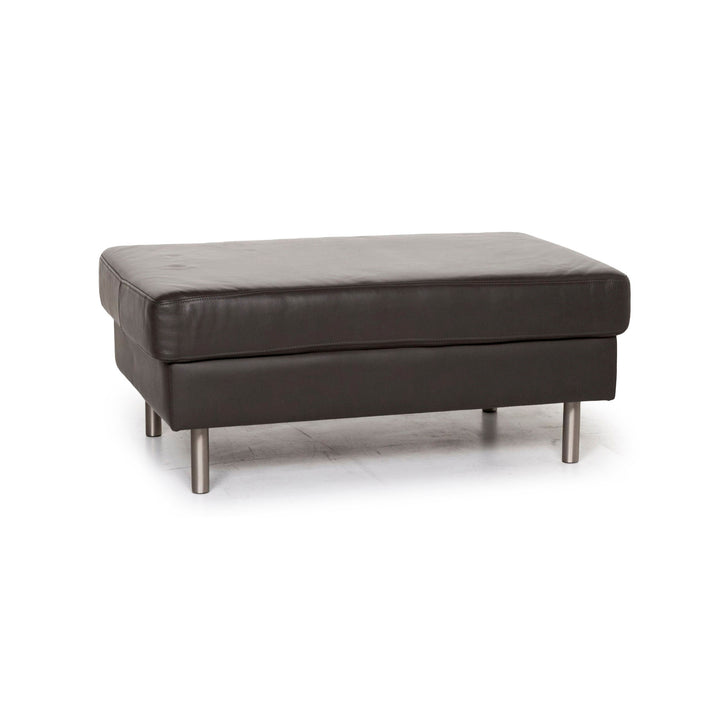 BoConcept Indivi Leder Hocker Anthrazit Grau Ottoman #12735