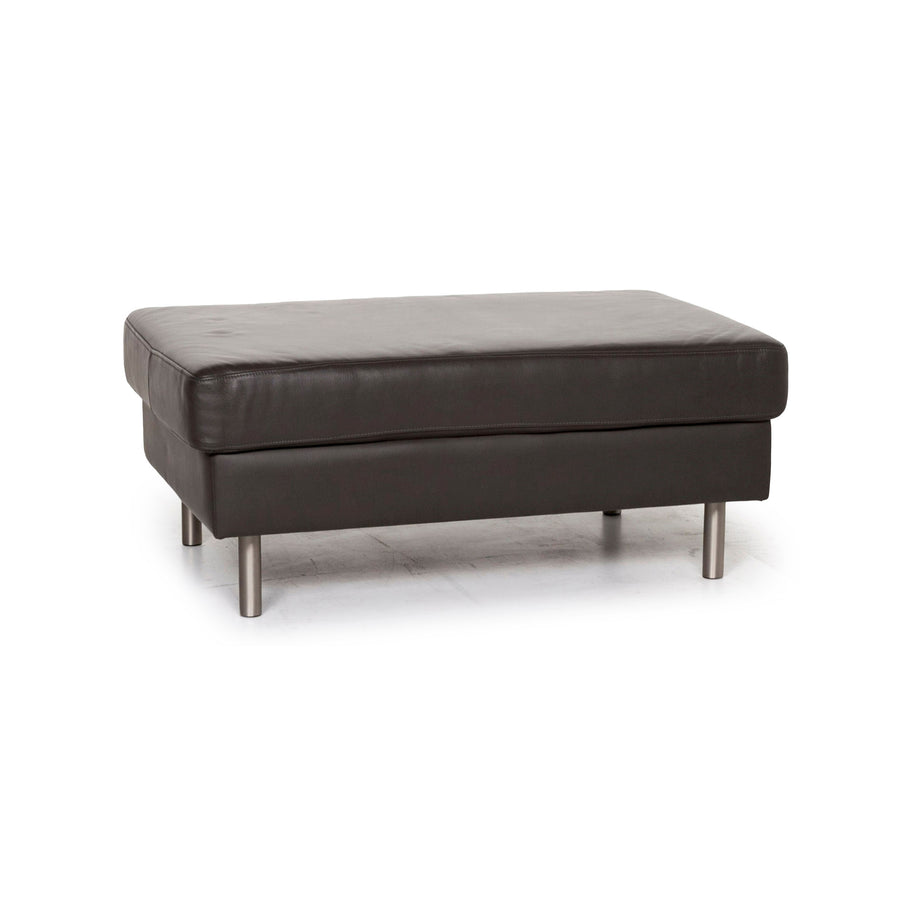 BoConcept Indivi Leder Hocker Anthrazit Grau Ottoman #12735