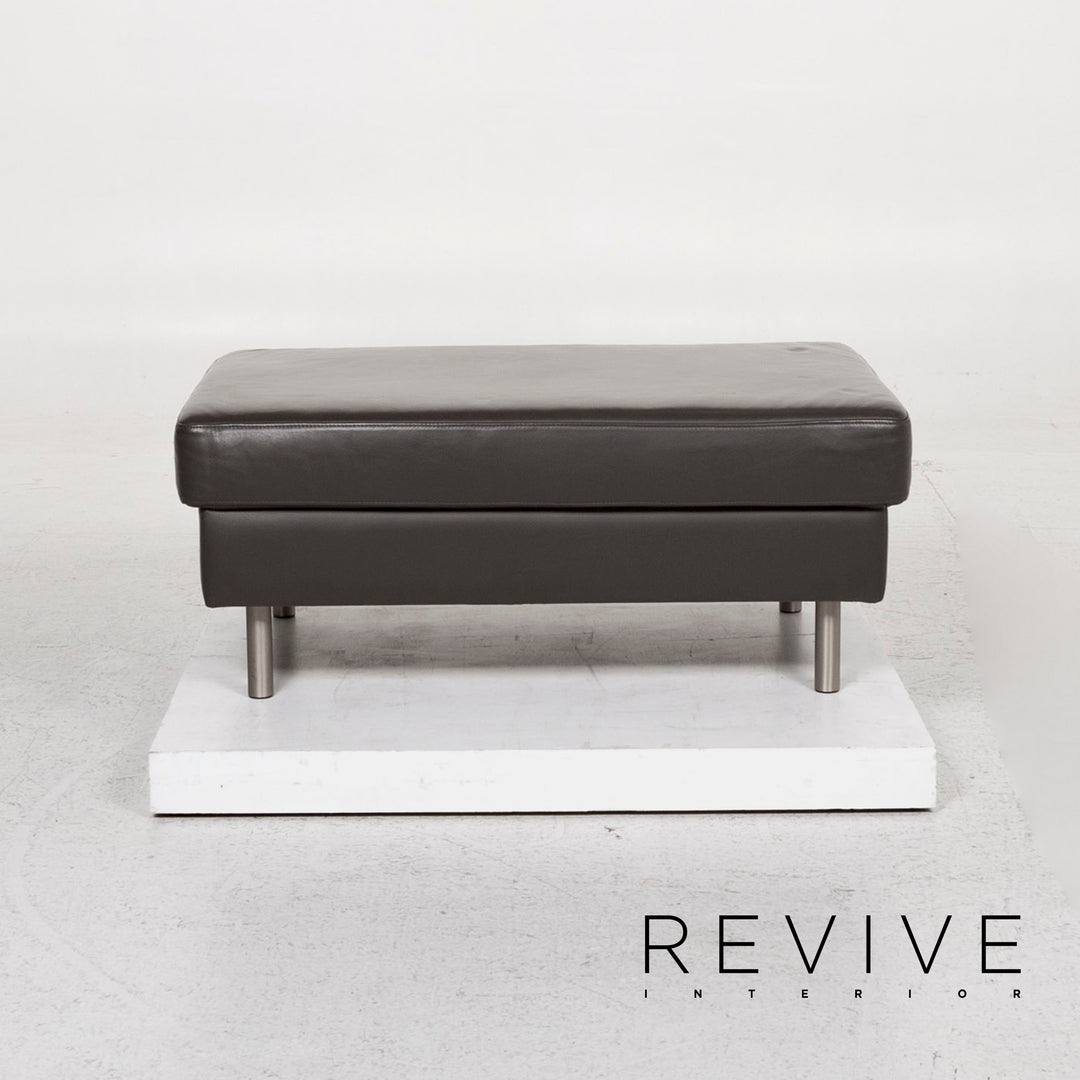 BoConcept Indivi Leder Hocker Anthrazit Grau Ottoman #12735