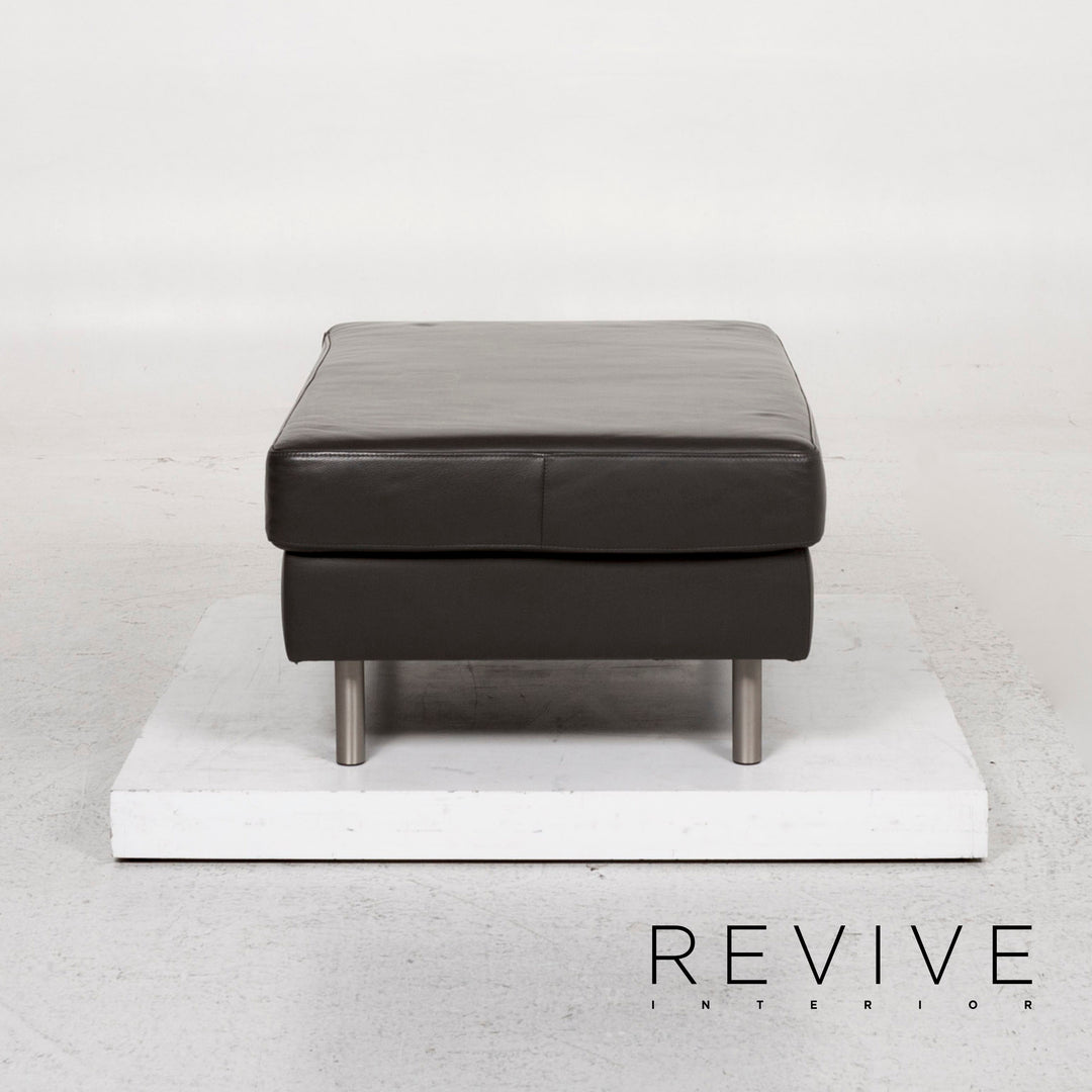BoConcept Indivi Leder Hocker Anthrazit Grau Ottoman #12735