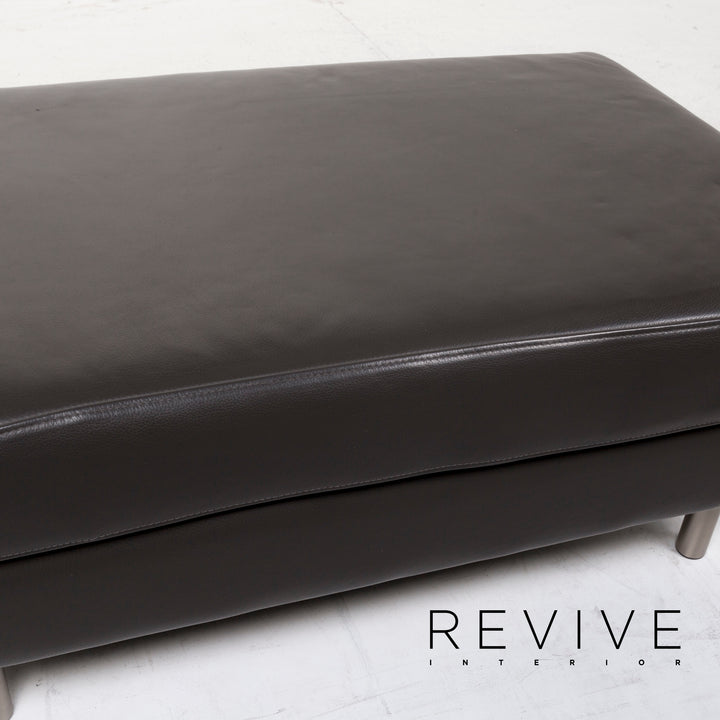 BoConcept Indivi Leder Hocker Anthrazit Grau Ottoman #12735