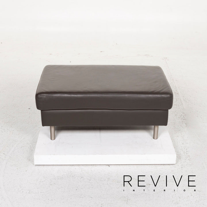 BoConcept Indivi Leder Hocker Anthrazit Grau Ottoman #12735