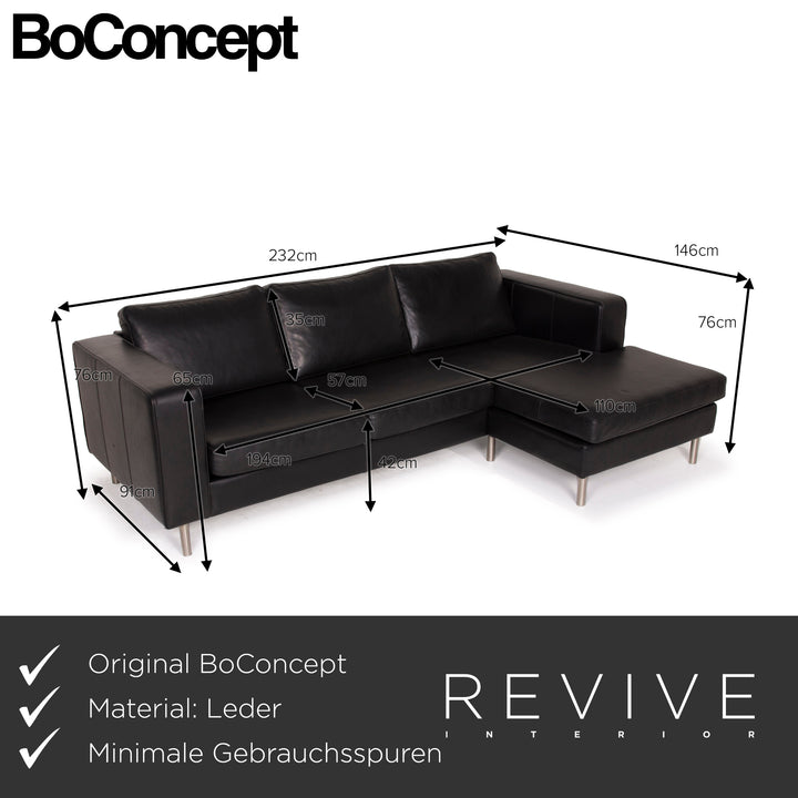 BoConcept Indivi Leder Sof Schwarz Ecksofa