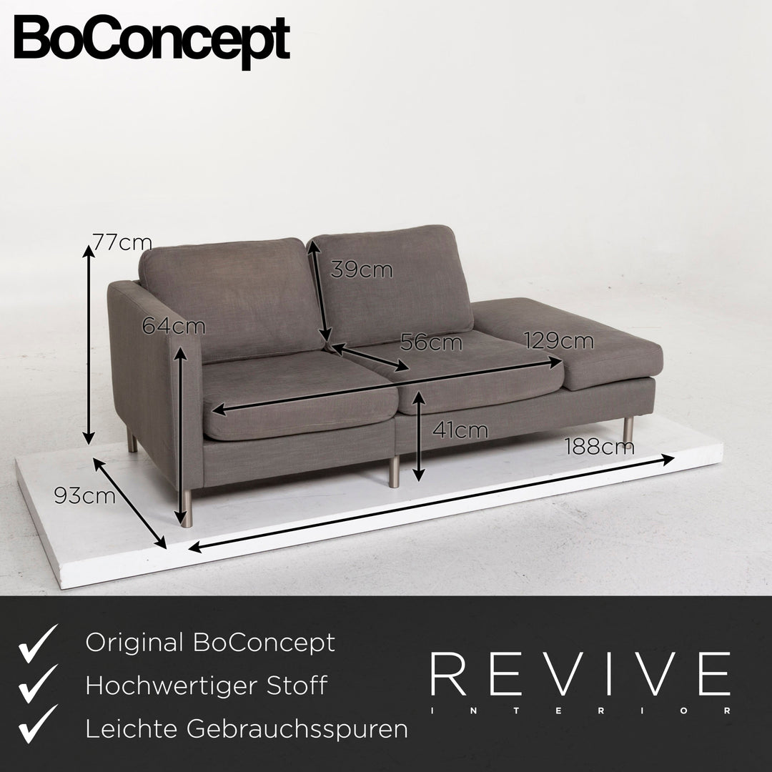 BoConcept Indivi Stoff Sofa Grau Zweisitzer Couch #12734