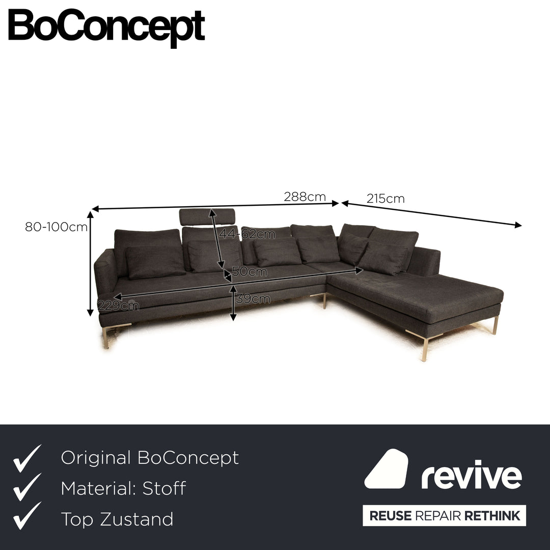 BoConcept Istra Stoff Ecksofa Recamiere Rechts Grau