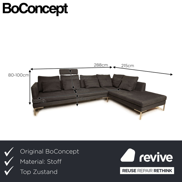 BoConcept Istra Stoff Ecksofa Recamiere Rechts Grau