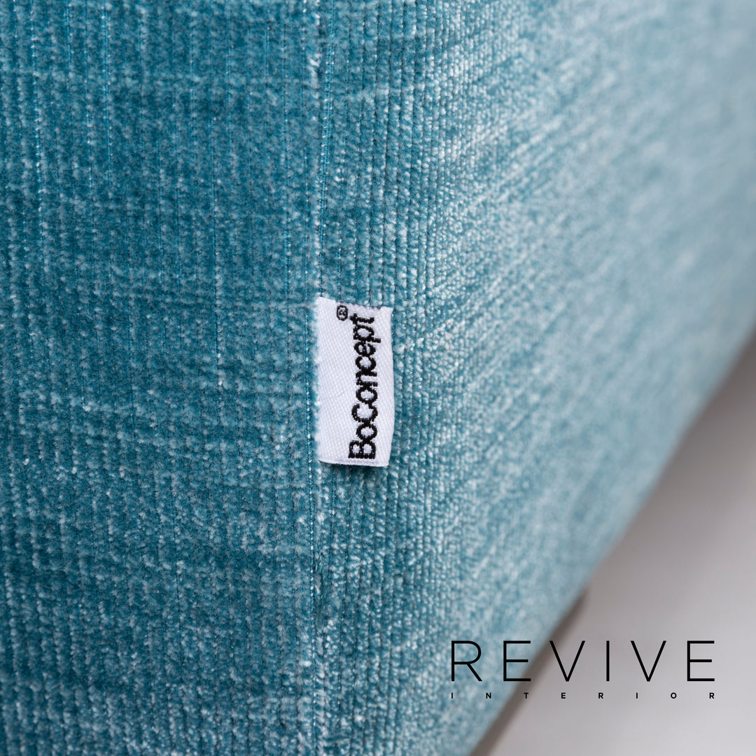 BoConcept Istra Stoff Sofa Garnitur Blau 1x Dreisitzer 1x Hocker #12597