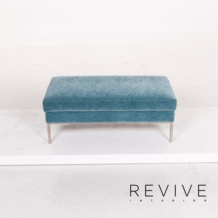 BoConcept Istra Stoff Sofa Garnitur Blau 1x Dreisitzer 1x Hocker #12597