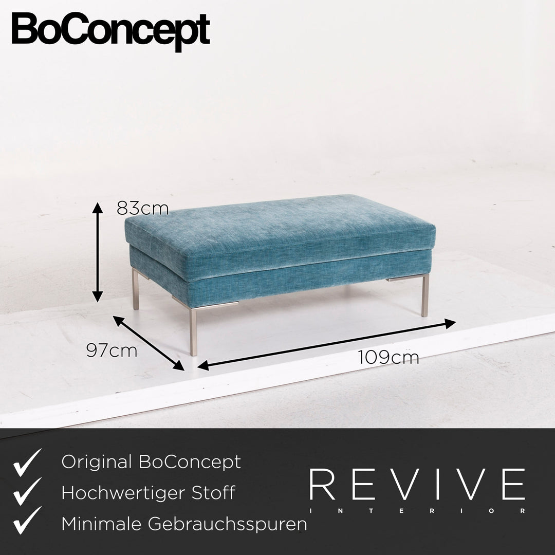BoConcept Istra Stoff Sofa Garnitur Blau 1x Dreisitzer 1x Hocker #12597
