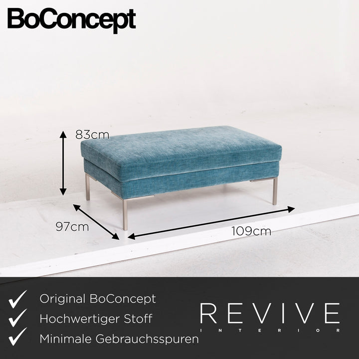 BoConcept Istra Stoff Sofa Garnitur Blau 1x Dreisitzer 1x Hocker #12597