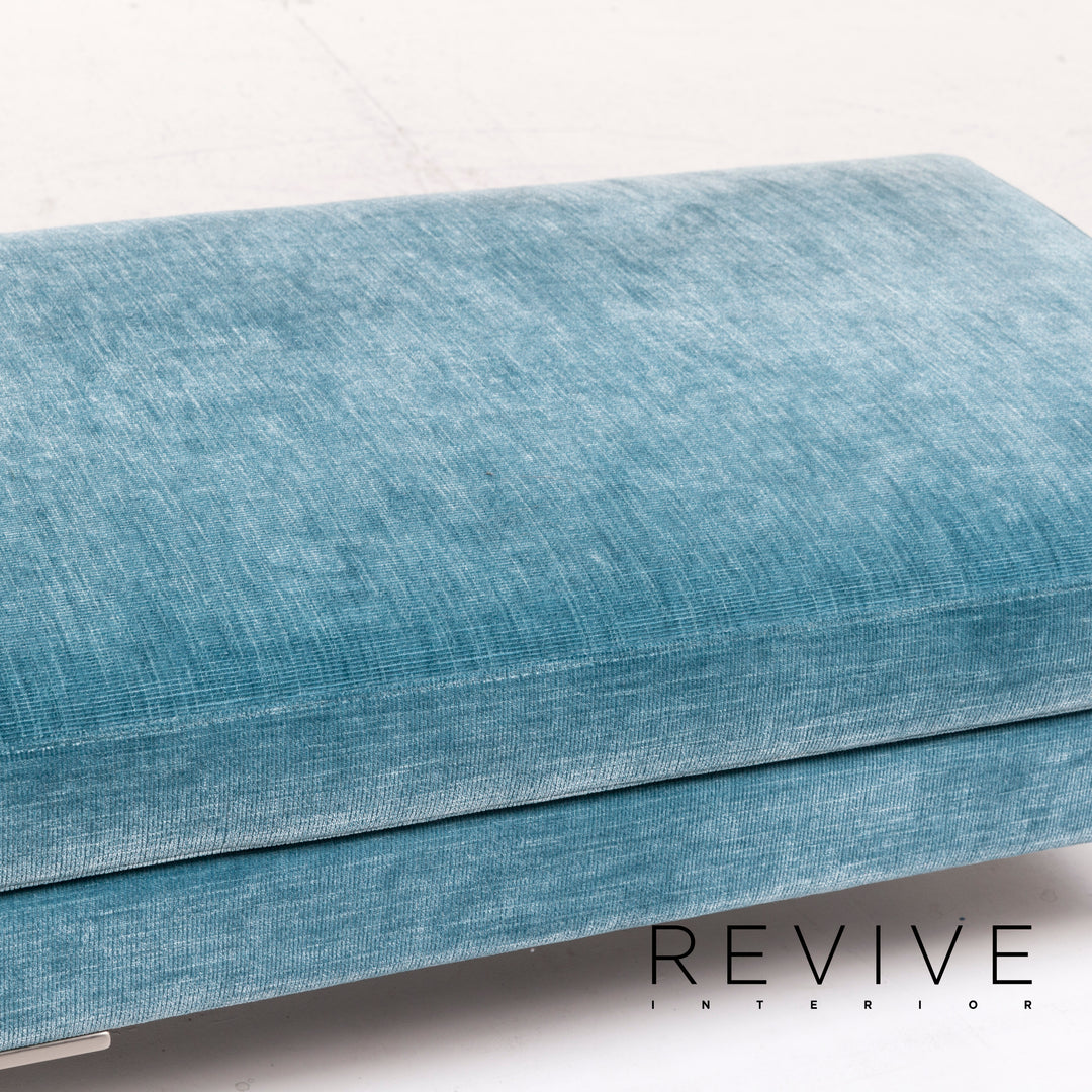 BoConcept Istra Stoff Sofa Garnitur Blau 1x Dreisitzer 1x Hocker #12597