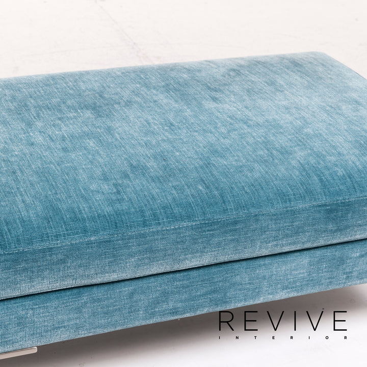 BoConcept Istra Stoff Sofa Garnitur Blau 1x Dreisitzer 1x Hocker #12597