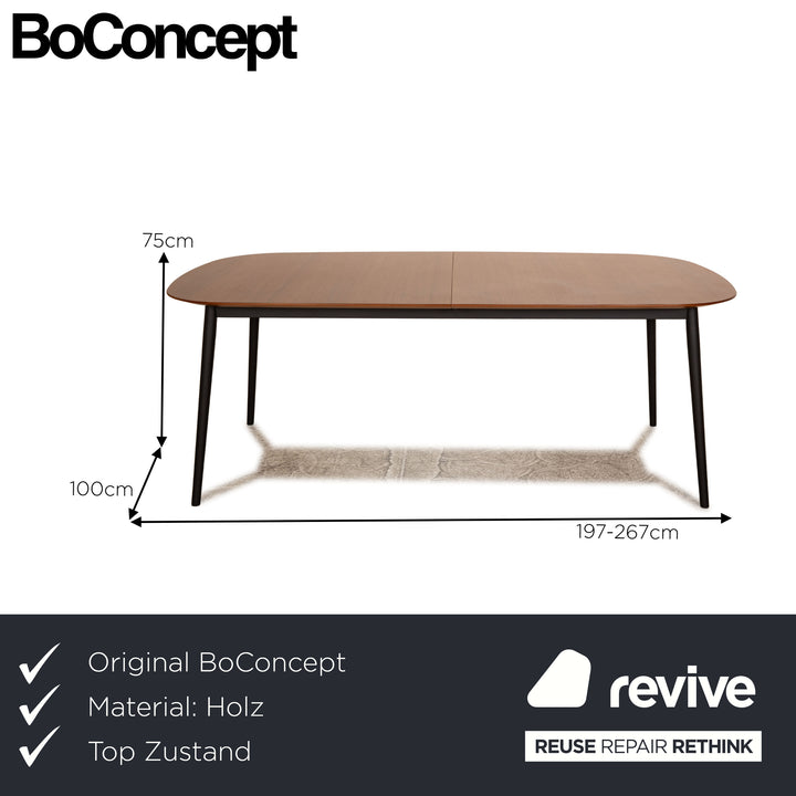 BoConcept Kingston Holz Braun Esstisch ausziehbar 197 x 100 cm