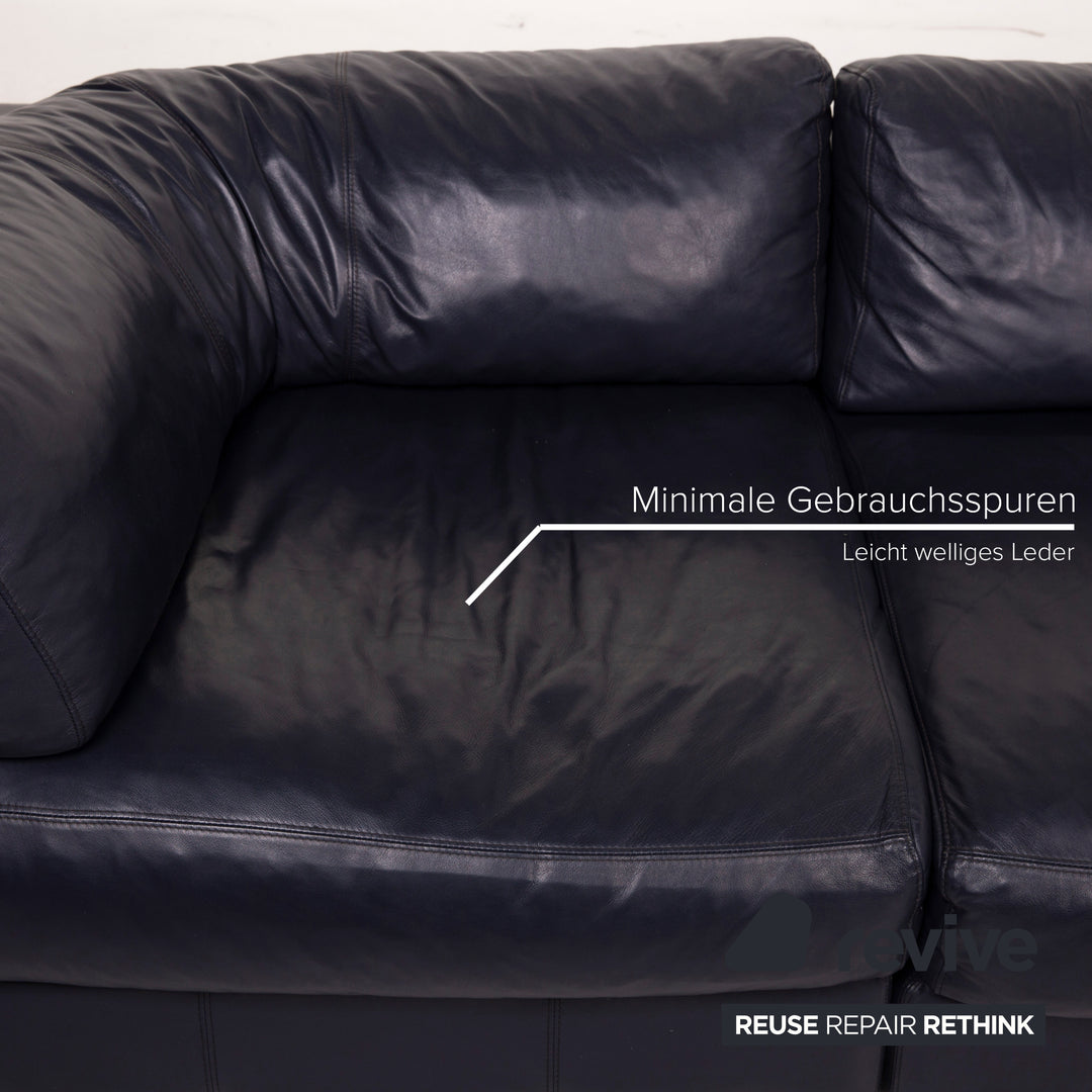 BoConcept Largo Leder Sofa Blau Dreisitzer #14676