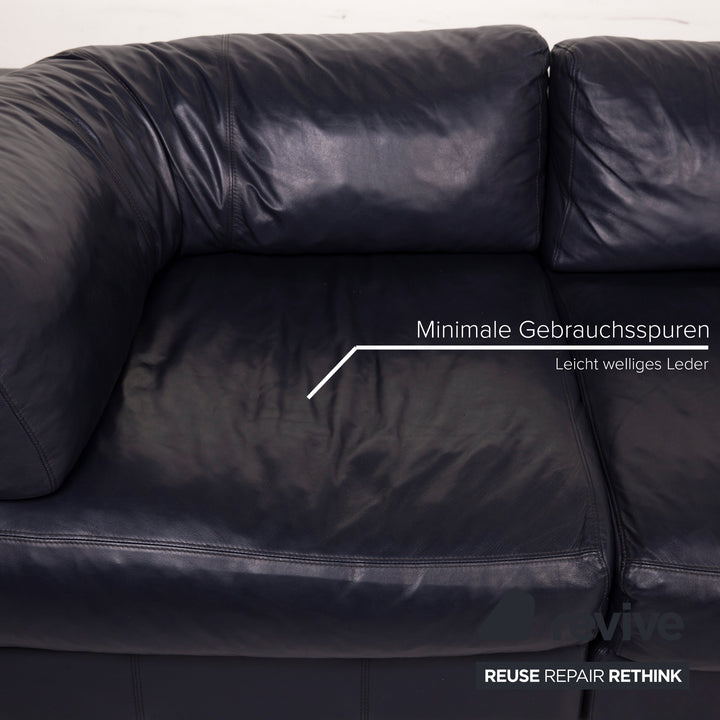 BoConcept Largo Leder Sofa Blau Dreisitzer #14676