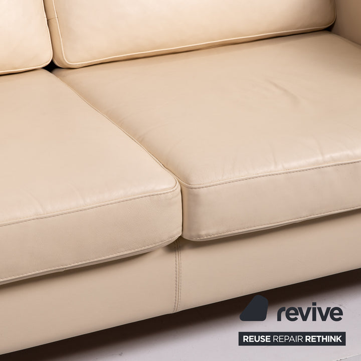BoConcept Leder Sofa Creme Zweisitzer Couch #14805