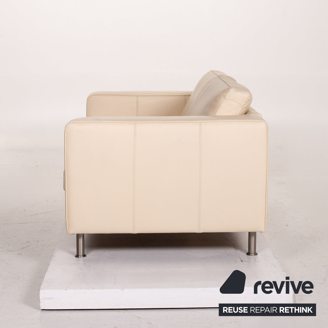 BoConcept Leder Sofa Creme Zweisitzer Couch #14805