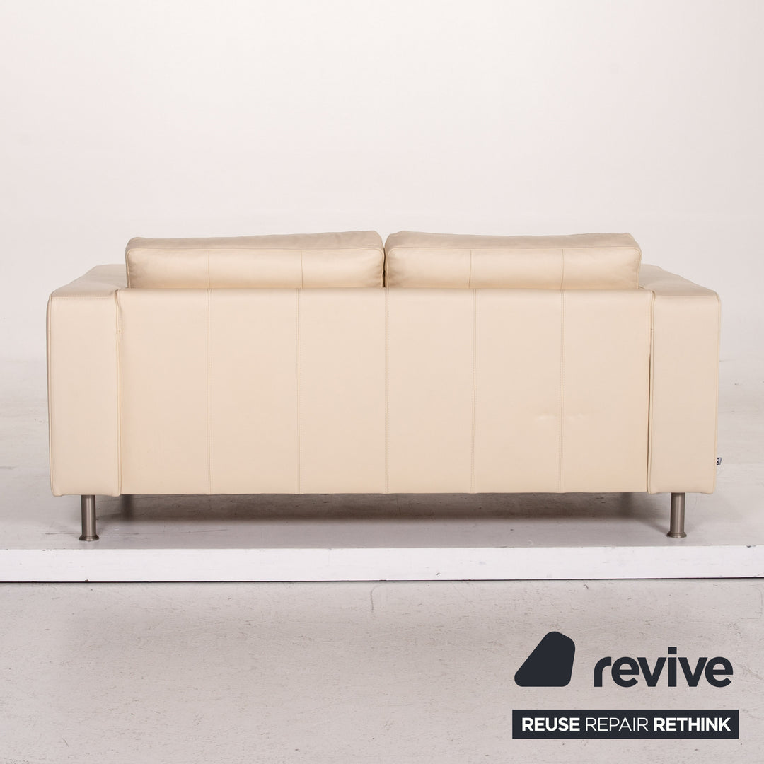 BoConcept Leder Sofa Creme Zweisitzer Couch #14805