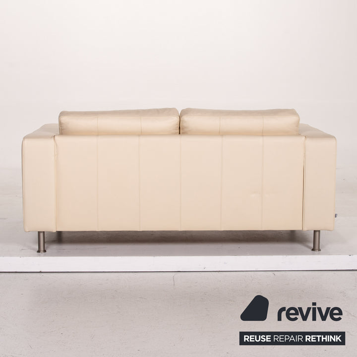 BoConcept Leder Sofa Creme Zweisitzer Couch #14805