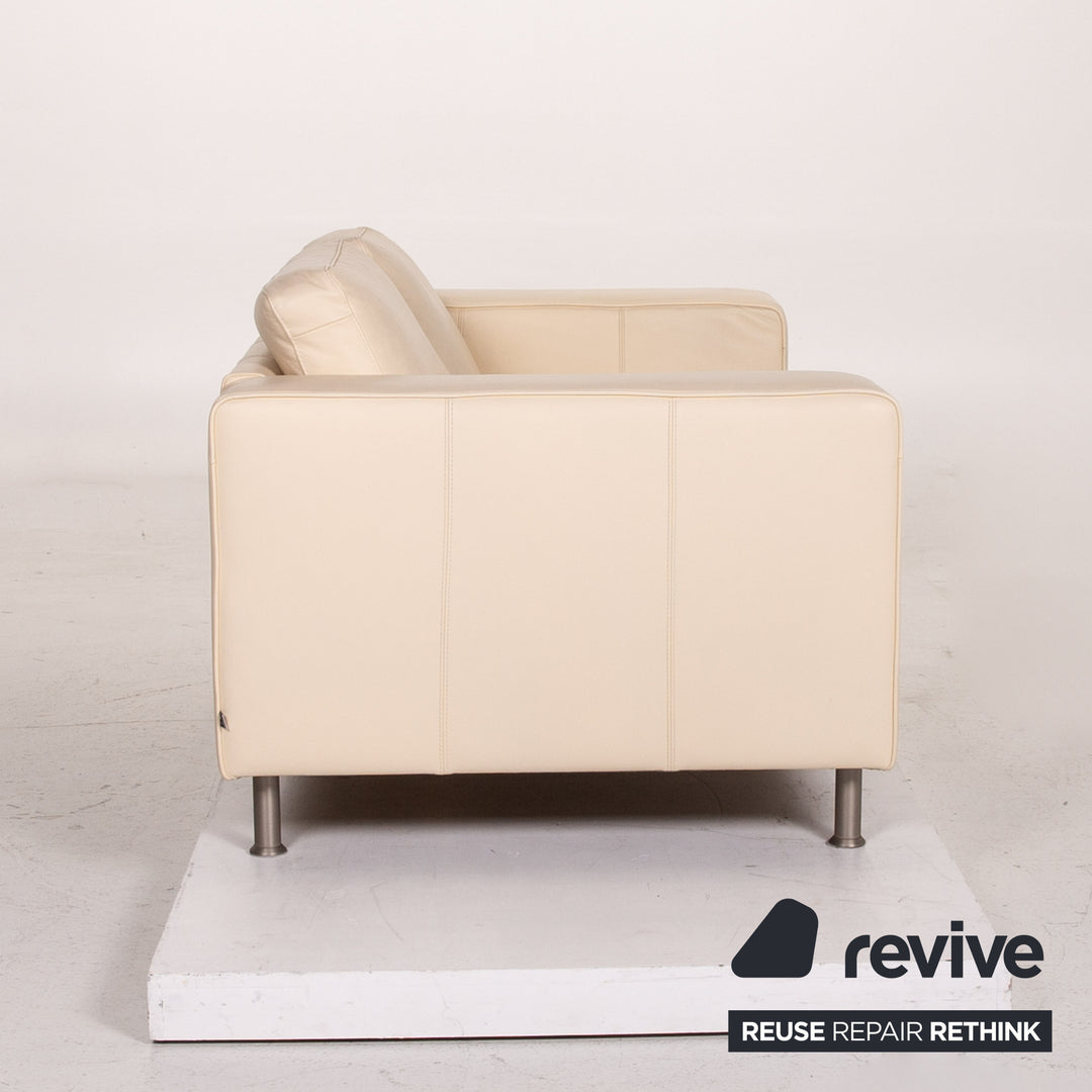 BoConcept Leder Sofa Creme Zweisitzer Couch #14805