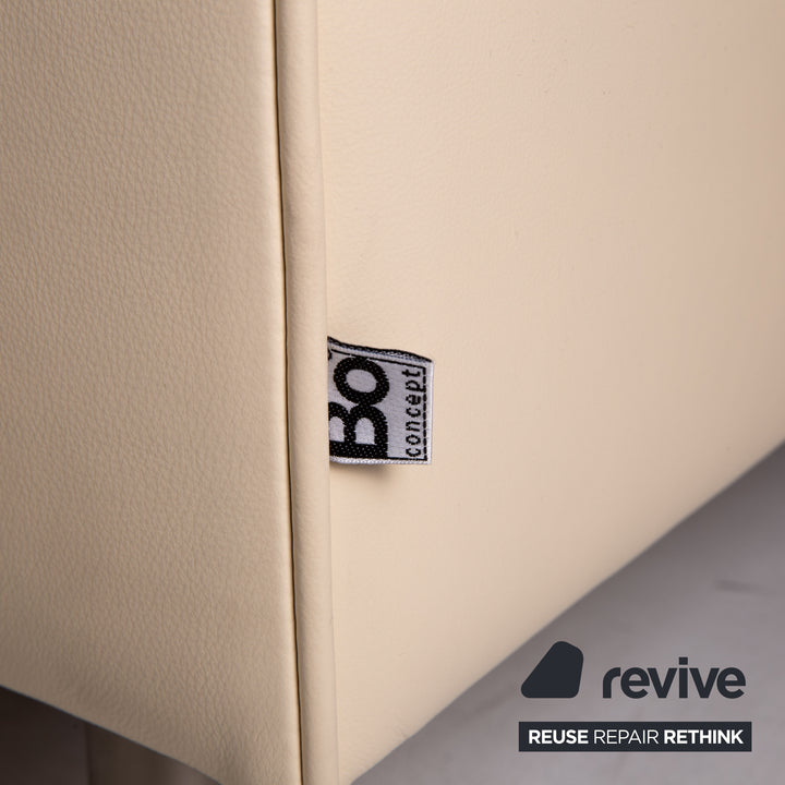 BoConcept Leder Sofa Creme Zweisitzer Couch #14805