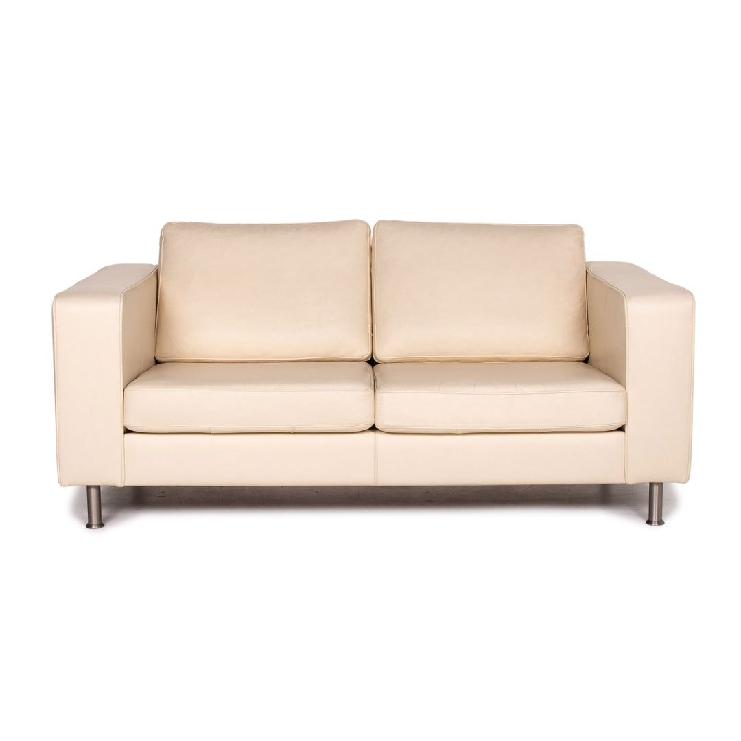 BoConcept Leder Sofa Creme Zweisitzer Couch #14805