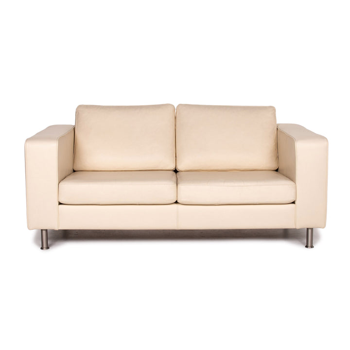 BoConcept Leder Sofa Creme Zweisitzer Couch #14805