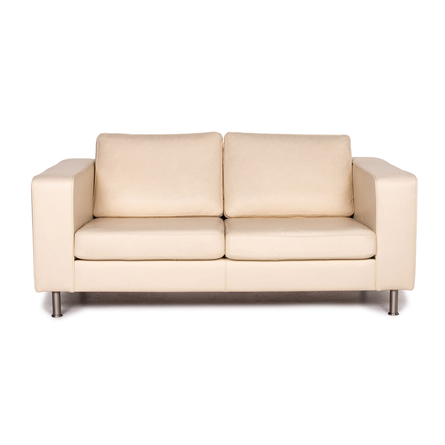 BoConcept Leder Sofa Creme Zweisitzer Couch #14805