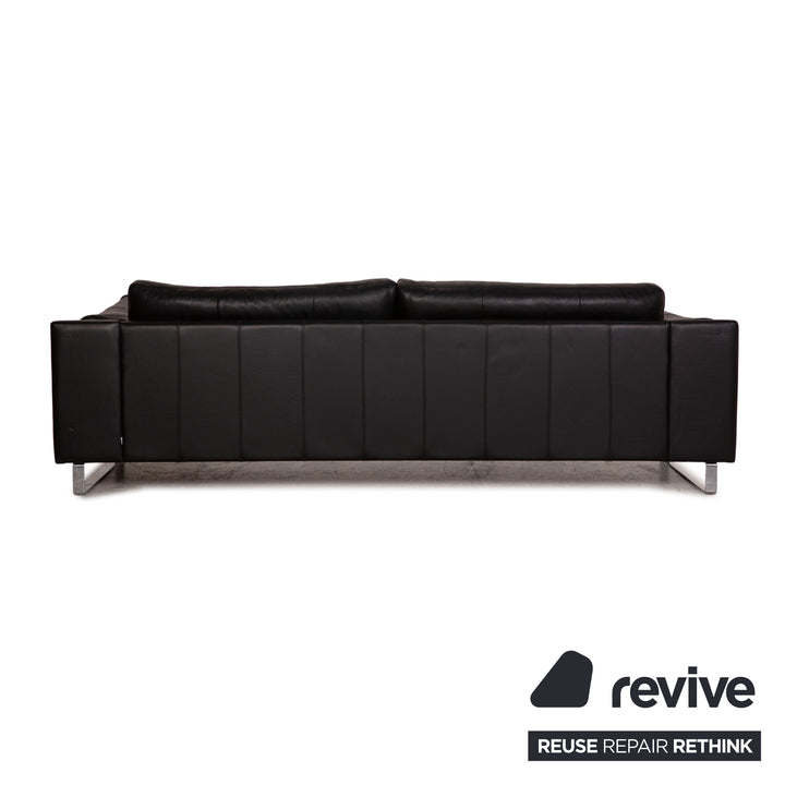 BoConcept Leder Sofa Schwarz Dreisitzer Couch